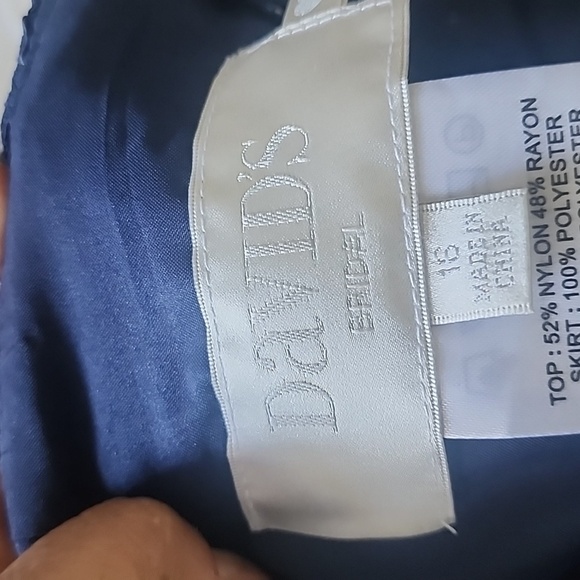 David's Bridal Navy Blue Halter Style Dress - Picture 4 of 9